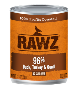 RAWZ 96% Duck, Turkey & Quail Single Dog Can