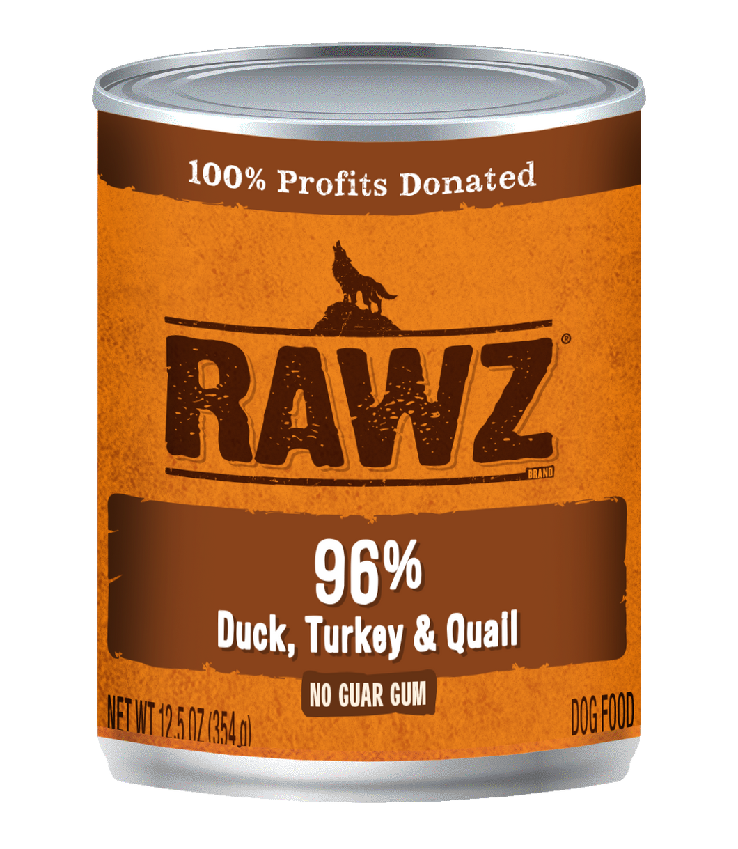 RAWZ 96% Duck, Turkey & Quail Single Dog Can