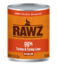 Load image into Gallery viewer, RAWZ 96% Turkey &amp; Turkey Liver Pâté Canned Dog Food