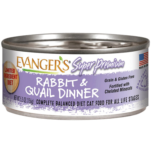 Evangers Super Premium Gold Holistic Rabbit and Quail Canned Cat Food