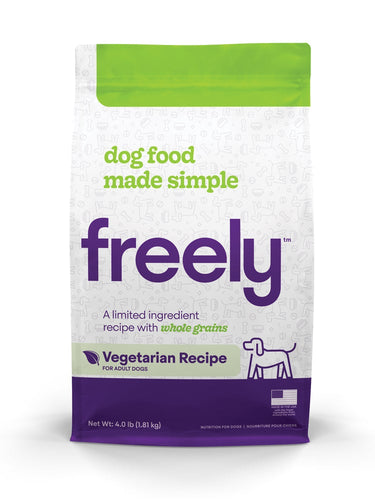 FREE Freely Whole Grain Vegetarian Recipe for Adult Dogs