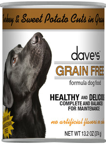 Dave’s Grain Free Turkey & Sweet Potato Cuts in Gravy Canned Dog Food