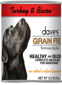 Dave's Pet Food Grain Free Turkey and Bacon Canned Dog Food