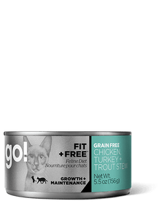 GO! FIT + FREE Grain Free Chicken, Turkey + Trout Stew for cats