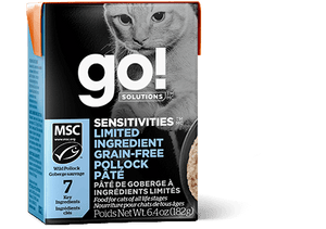 GO! SENSITIVITIES Limited Ingredient Grain Free Pollock Pâté for cats 