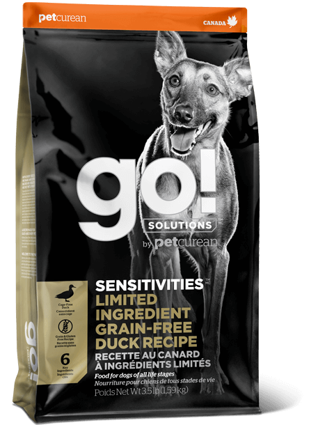 GO! SENSITIVITIES Limited Ingredient Grain Free Duck recipe for dogs