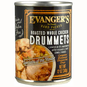 Evangers Handpacked Super Premium Roasted Chicken Drumette Dinner Canned Dog Food