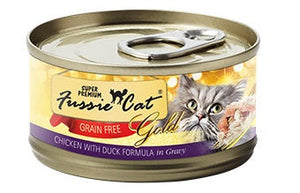Fussie Cat Gold Super Premium Grain Free Chicken with Duck in Gravy Canned Cat Food