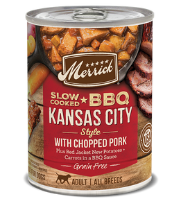 Merrick Grain Free Slow-Cooked BBQ Kansas City Style Chopped Pork Wet Dog Food