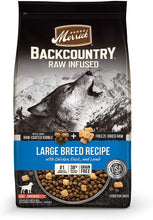 Load image into Gallery viewer, Merrick Grain Free Backcountry Raw Infused Large Breed Recipe Dog Food