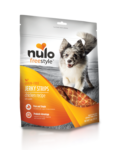 Nulo FreeStyle Dog Jerky Strip Treat Chicken with Apple