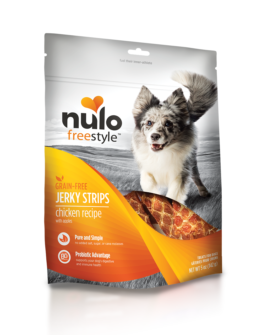 Nulo FreeStyle Dog Jerky Strip Treat Chicken with Apple