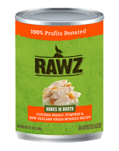 RAWZ Hunks in Broth Chicken Breast, Pumpkin & New Zealand Green Mussel Recipe