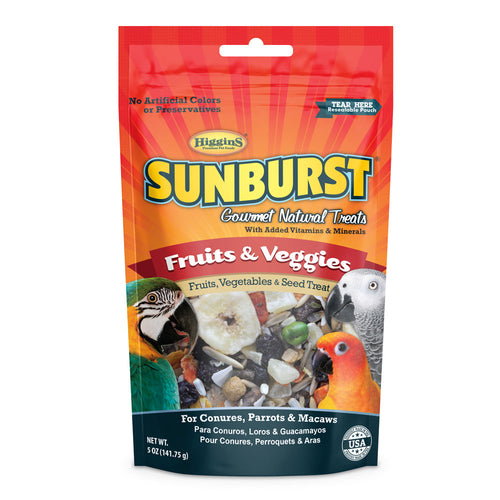 Higgins Sunburst Gourmet Natural Fruits & Veggies (Large) Conures, Parrots & Macaw Treats