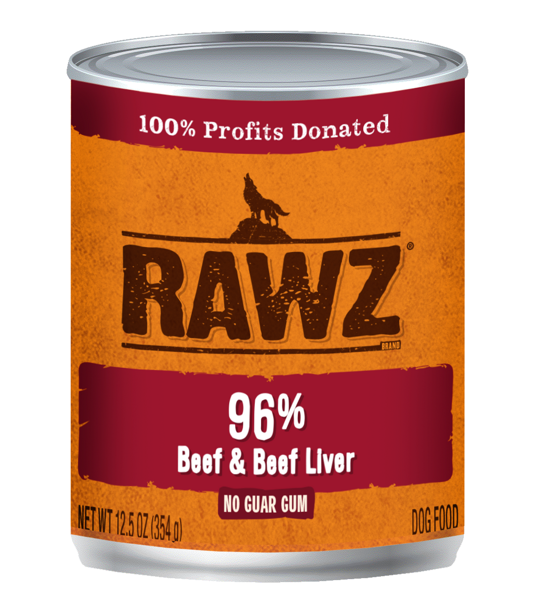 RAWZ 96% Beef & Beef Liver Single Dog Can