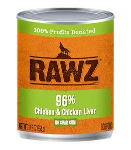 RAWZ 96% Chicken & Chicken Liver Single Dog Can