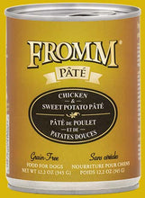 Load image into Gallery viewer, Fromm Grain Free Chicken and Sweet Potato Pate Canned Wet Food for Dogs