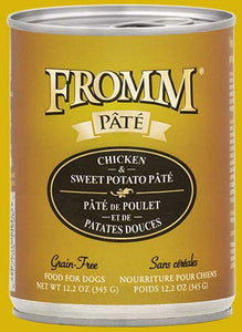 Fromm Grain Free Chicken and Sweet Potato Pate Canned Wet Food for Dogs