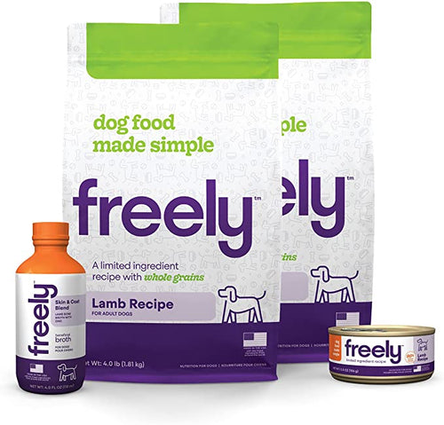 Freely Limited Ingredient Diet, Natural Whole Grain Lamb Dog Food Bundle for Adult Dogs